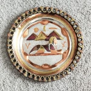 Hand Painted Copper Plate, Piramids of Egy…